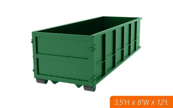 a ten yard dumpster can be placed on any paved or level surface in your driveway, yard, or parking lot