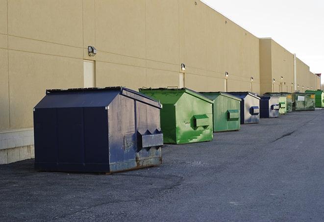 a pack of different construction bins lined up for service in Macungie